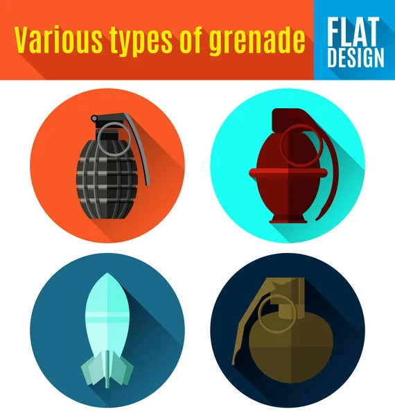 Types of grenade — Stock Vector