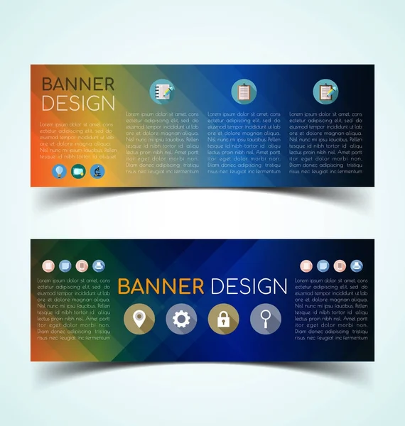 Conjunto de banners horizontais 2 — Vetor de Stock