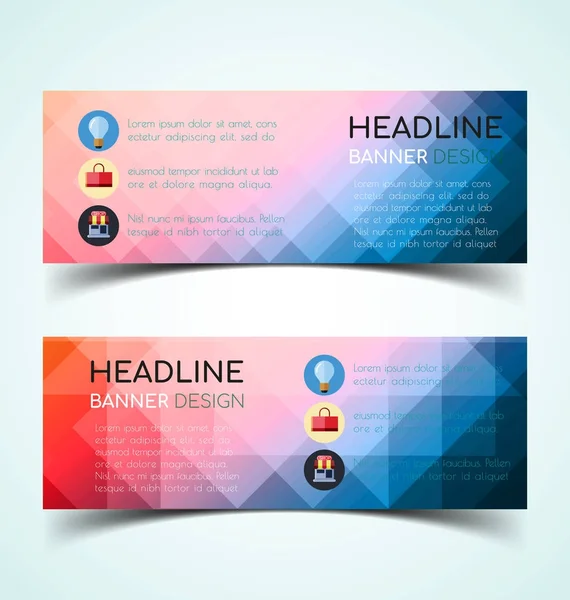 Horizontales Banner-Set — Stockvektor