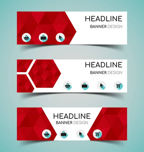 Horizontales Banner-Set — Stockvektor