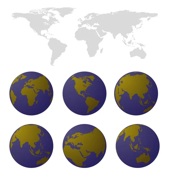 Conjunto de mapa mundial — Archivo Imágenes Vectoriales