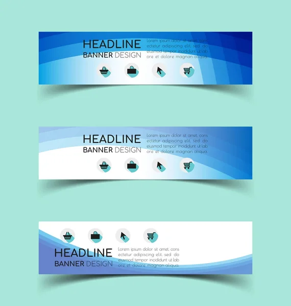 Horizontales Banner Set 4 — Stockvektor