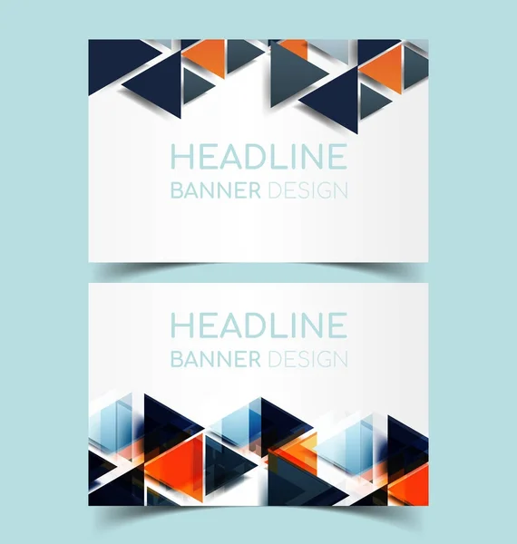 Conjunto Banners Horizontales Abstractos Con Forma Geométrica — Archivo Imágenes Vectoriales