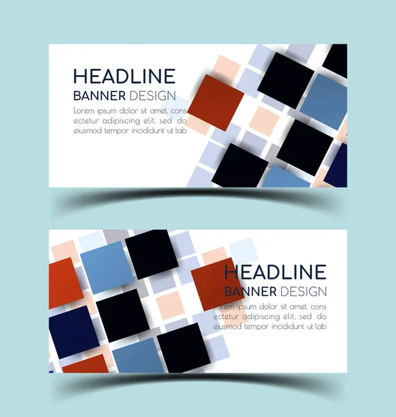 Horizontales Banner Set 1 — Stockvektor