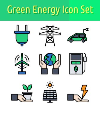 enerji renk simgesi seti