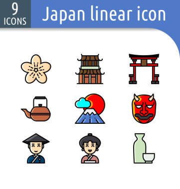 Japonya doğrusal renk simgesi