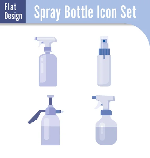 Set Spray Bottle Container Vector Flat Icon — Stock Vector