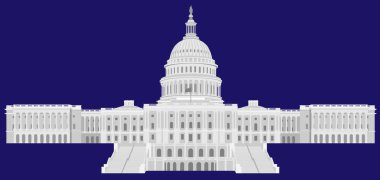 Amerika Birleşik Devletleri Capital Hill - detaylı vektör çizim