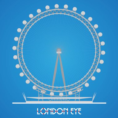 23 Şubat 2017 London Eye - detaylı vektör çizim