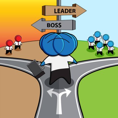 Patron ya da lider olmayı seçtim. Vektör çizim