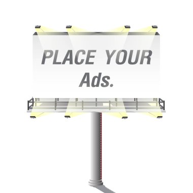 Beyaz izole arka plan üzerinde boş Billboard