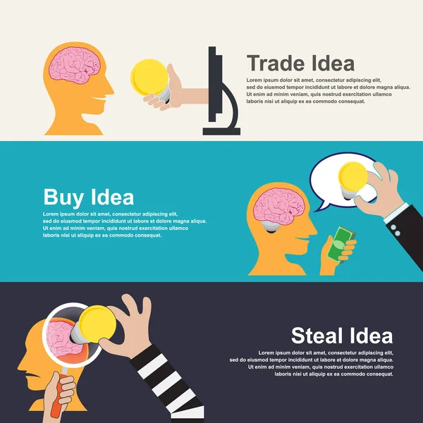 Idea de robo. Compra Idea. Idea comercial. idea concept.vector ilustración — Vector de stock