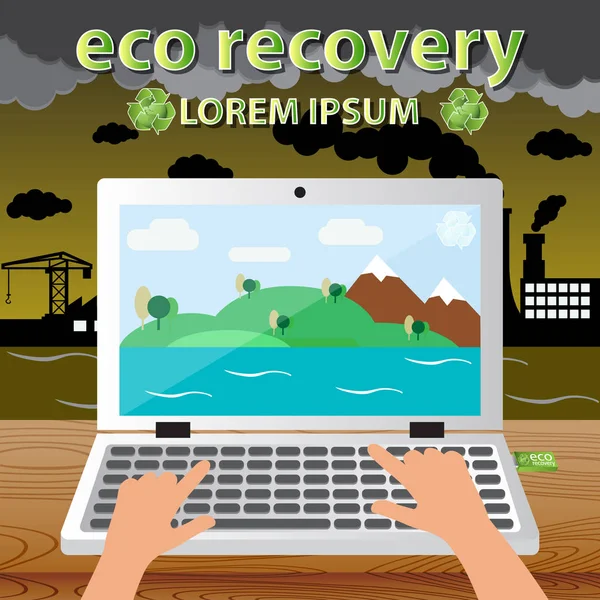 Pojęcie odzyskiwania Eco. Ilustracja wektorowa — Wektor stockowy