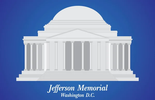 Jefferson Memorial, gedetailleerde vectorillustratie — Stockvector