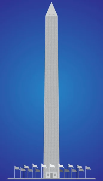 Monumento a Washington ilustración vectorial detallada — Vector de stock