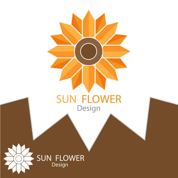 Modèle de logo Sun Flower éléments de conception, icône de symboles immobiliers. illustration vectorielle — Image vectorielle