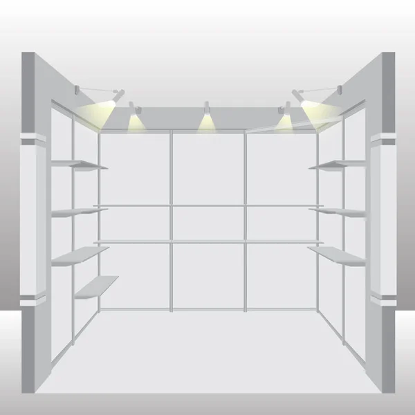 Empty Booth Exhibition. Vector Illustration — Stock Vector