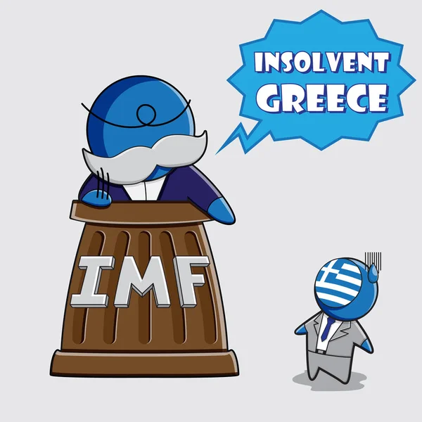 Imf Urteil zu Griechenland. Vektorillustration — Stockvektor