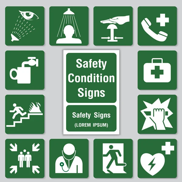 Säkerhet tecken ikonen för affisch logga i fabriken. Vektorillustration — Stock vektor