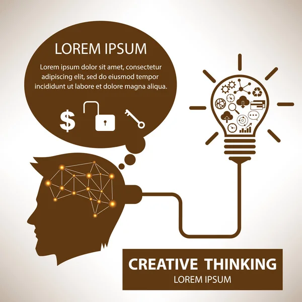 Conceito de Pensamento Criativo. ilustração vetorial —  Vetores de Stock