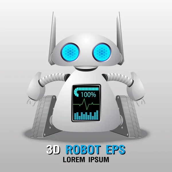 Robô 3D EPS. Ilustração vetorial —  Vetores de Stock