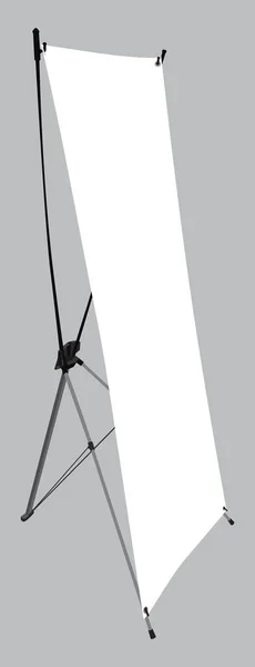Boş X-stand afiş üzerinde gri arka plan izole şablonu görüntüler. Vektör çizim. Mockup tasarım için