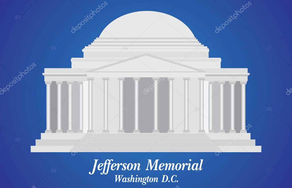 Jefferson Memorial, Detailed Vector Illustration