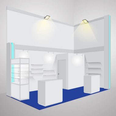 Boş Booth Sergisi. Vektör çizim