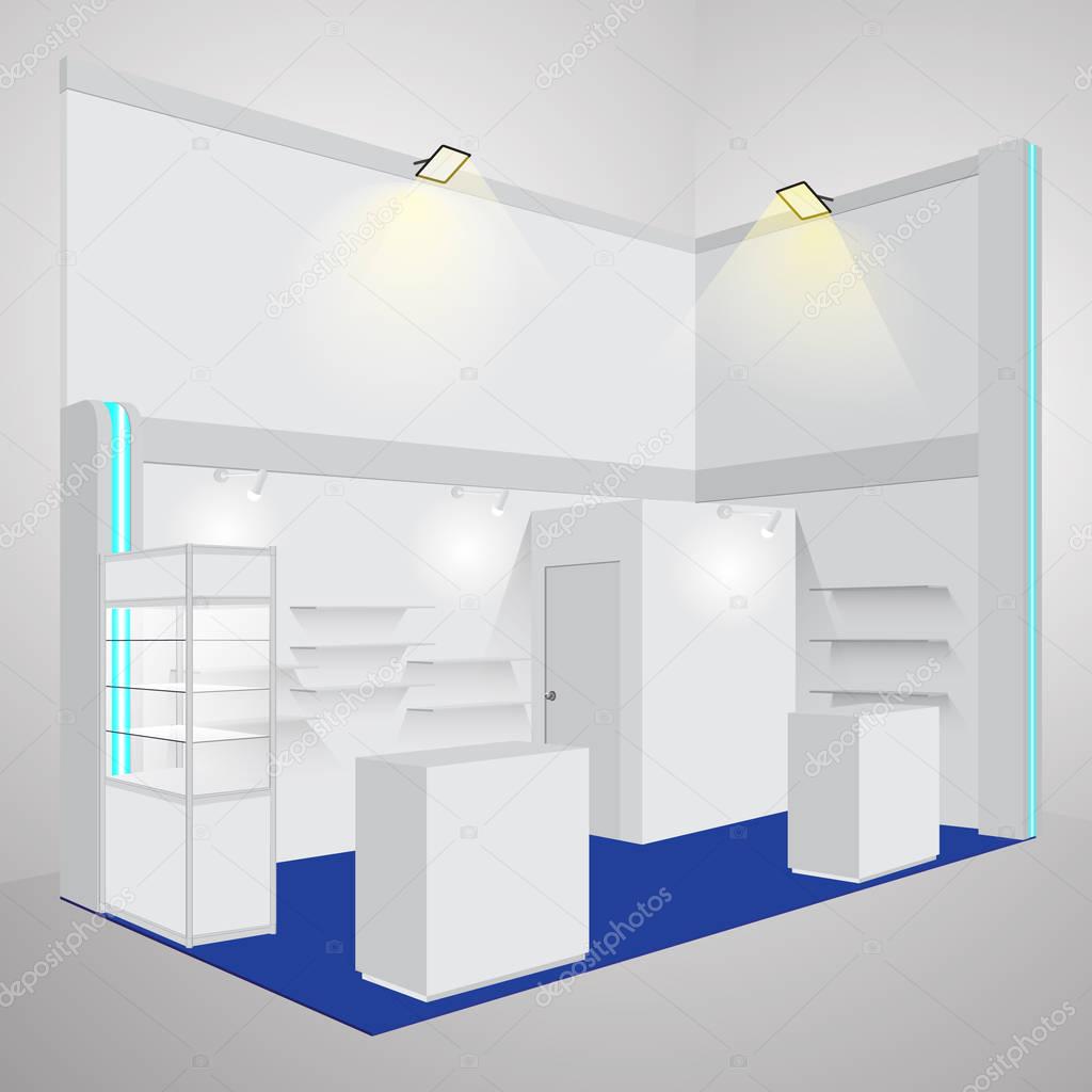 Empty Booth Exhibition. Vector Illustration
