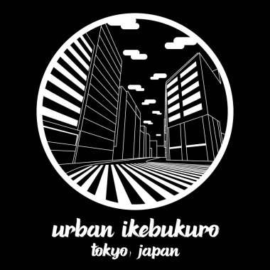 Çember çizgisi Urban Ikebukuro. vektör illüstrasyonu