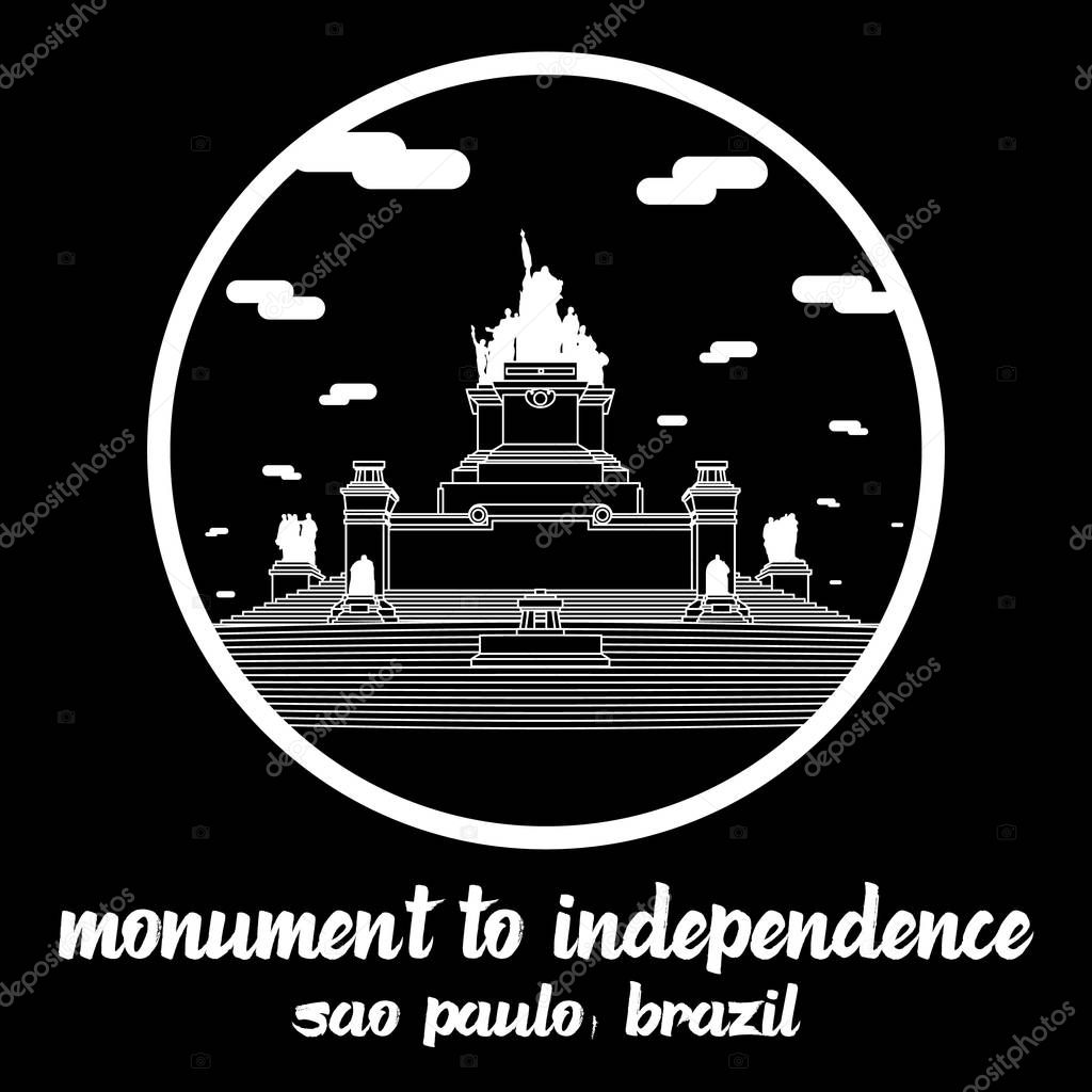 Circle icon line Monument to Independence. vector illustration