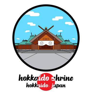 Çember ikonu Hokkaido Tapınağı. vektör illüstrasyonu