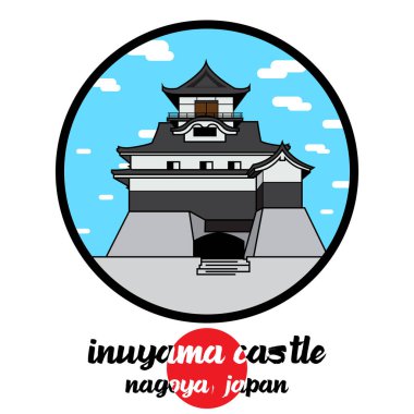 Icon Inuyama Kalesi nagoya japan.vektör illüstrasyonu