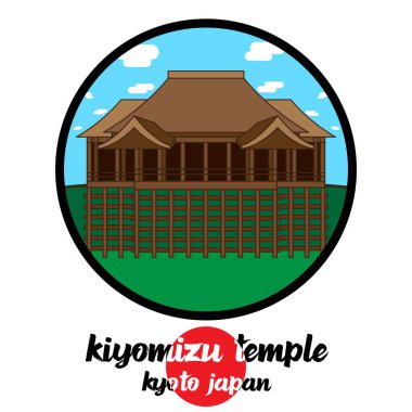Çember simgesi Kiyomizu Tapınağı. vektör illüstrasyonu