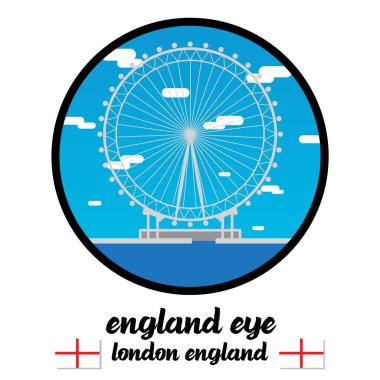 Çember Simge Londra Gözü, vektör simgesi illüstrasyonu.