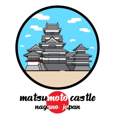 Çember simgesi Matsumoto kalesi. vektör illüstrasyonu