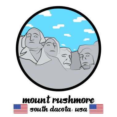 Daire simgesi Rushmore Dağı. vektör illüstrasyonu