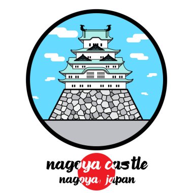 Çember simgesi Nagoya kalesi. vektör illüstrasyonu