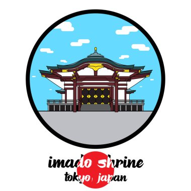 Simge İmado Tapınağı 'nı çember yapın. vektör illüstrasyonu