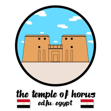 İkon 'un Çemberi Horus Tapınağı. vektör illüstrasyonu