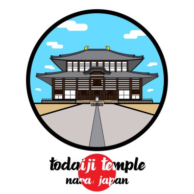 Çember ikonu Todaiji Tapınağı. vektör illüstrasyonu