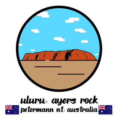 Uluru, Petermann 'daki kum dağı Avustralya vektör çizgisi ikonu değil mi?.