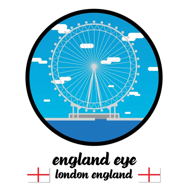 Circle Icon London Eye Εικονογράφηση Διανυσματικού Εικονιδίου — Διανυσματικό Αρχείο