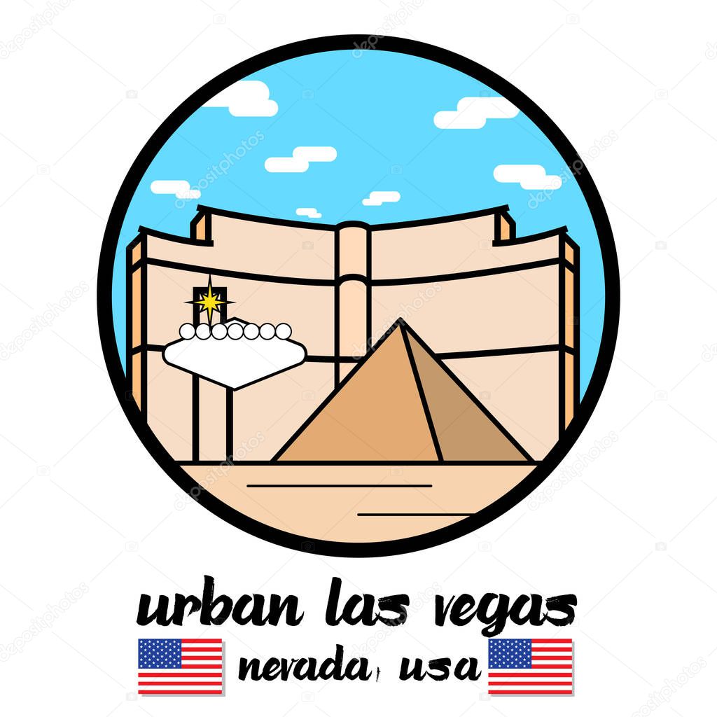 Circle icon Urban Las Vegas. vector illustration
