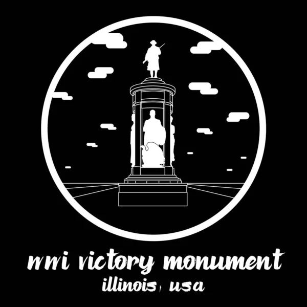 Circle Icon Wwi Victory Monument Vectorillustratie — Stockvector