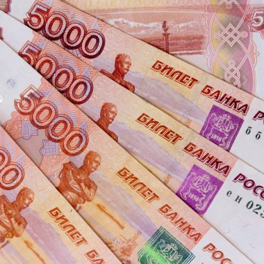 Kağıt Rus beş bininci Rublesi para en iyi görünümünü bir yakın çekim