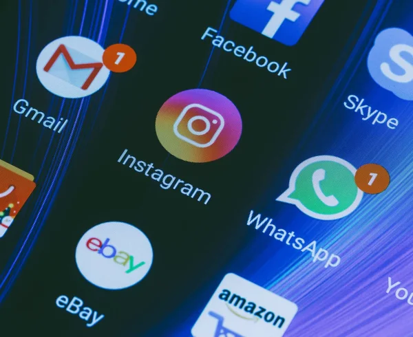 Adygea Rusland Januari 2018 Whatsapp Youtube Instagram Facebook Skype Andere — Stockfoto