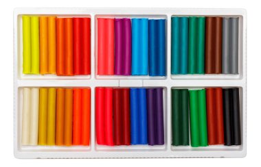 Beyaz arka plan üstten görünüm portre üzerinde izole kil modelleme mum kutusu