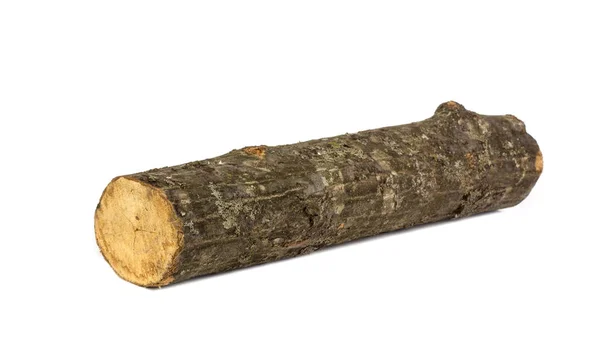 Log Hornbeam Kayu Terisolasi Pada Latar Belakang Putih Tutup — Stok Foto