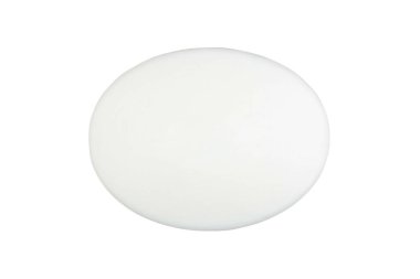 Beyaz arkaplanda izole edilmiş beyaz bir sabun çubuğu üst görünüm